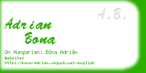 adrian bona business card