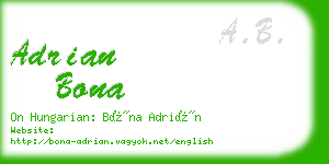 adrian bona business card
